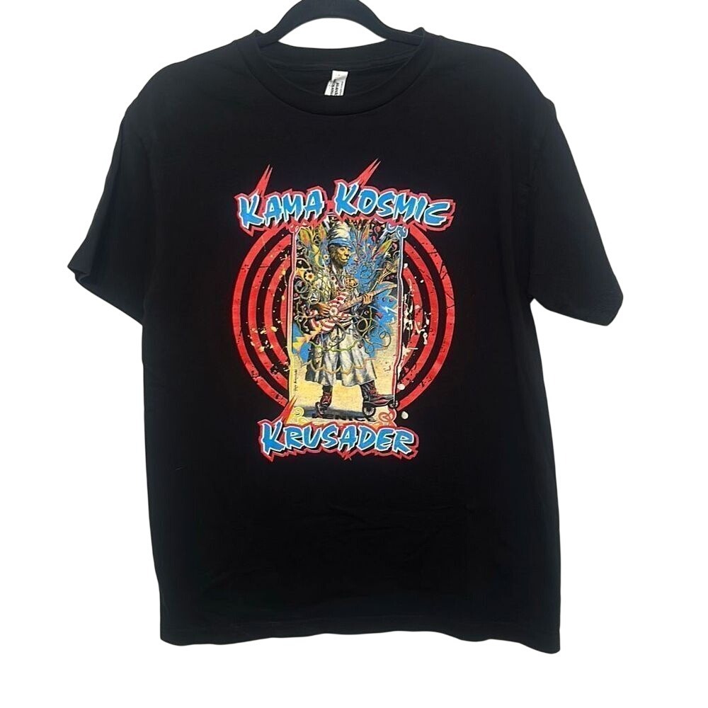 American Apparel Mens Black Kasma Kosmic Krusader Venice  T-Shirt Medium‎